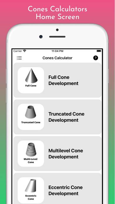 Cones Calculator Pro App screenshot #1