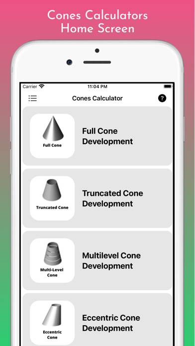 Cones Calculator Pro immagine dello schermo