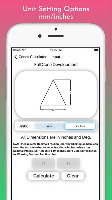 Cones Calculator Pro App screenshot