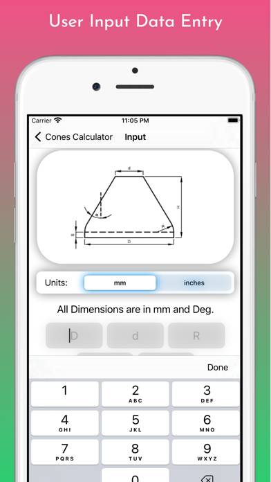 Cones Calculator Pro App screenshot