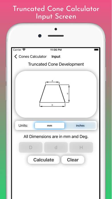 Cones Calculator Pro App screenshot