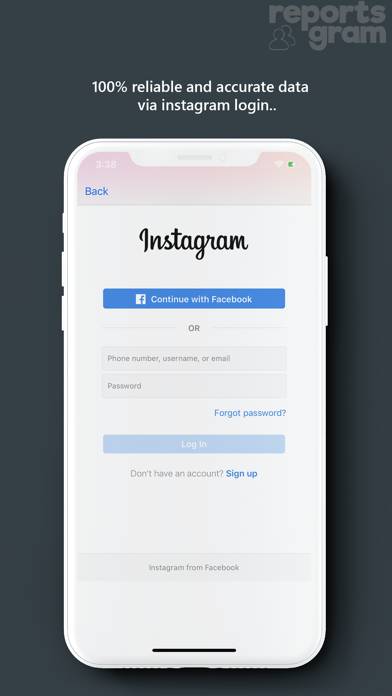 Reports plus Pro for Instagram Captura de pantalla de la aplicación
