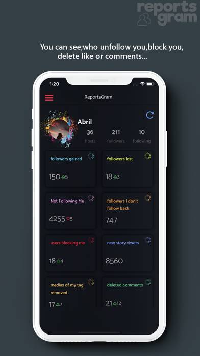 Reports plus Pro for Instagram Captura de pantalla de la aplicación