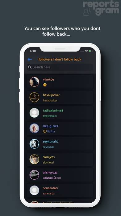 Reports plus Pro for Instagram Captura de pantalla de la aplicación
