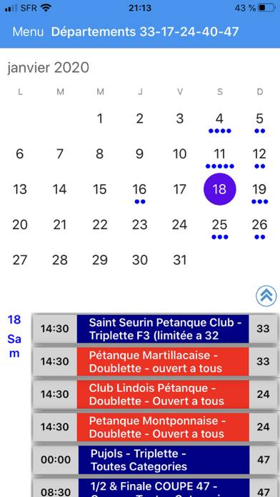 Pétanque Calendriers Concours App screenshot #1