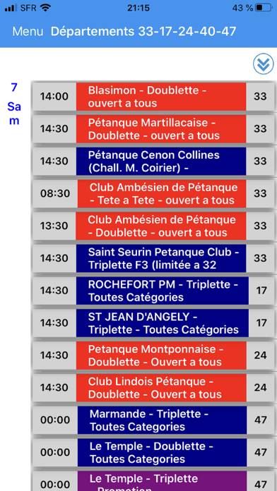 Pétanque Calendriers Concours App screenshot #5
