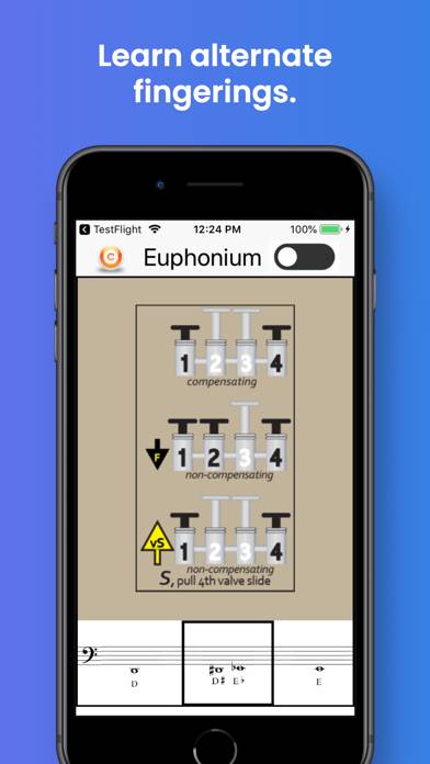 Euphonium Fingering & Tuning App screenshot