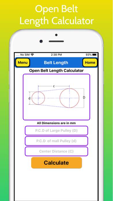Belt Length Calculator Captura de pantalla de la aplicación #2