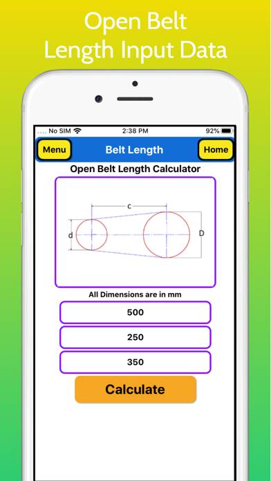 Belt Length Calculator Captura de pantalla de la aplicación #4