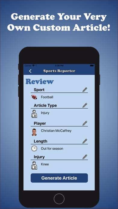 Sports Reporter App screenshot #1