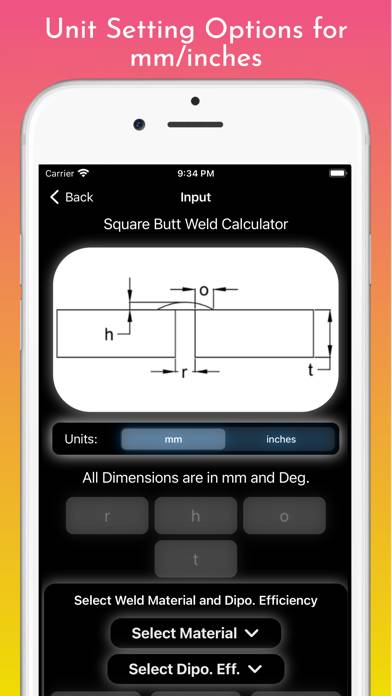 Welding Weight Calculator App skärmdump