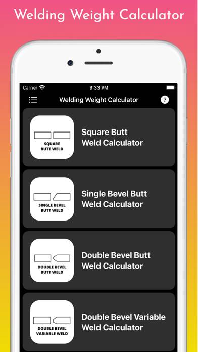 Welding Weight Calculator App skärmdump