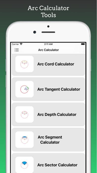 Arc Calculations Captura de pantalla de la aplicación