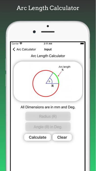 Arc Calculations Captura de pantalla de la aplicación