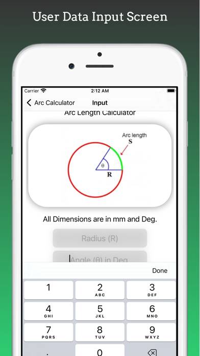 Arc Calculations Captura de pantalla de la aplicación