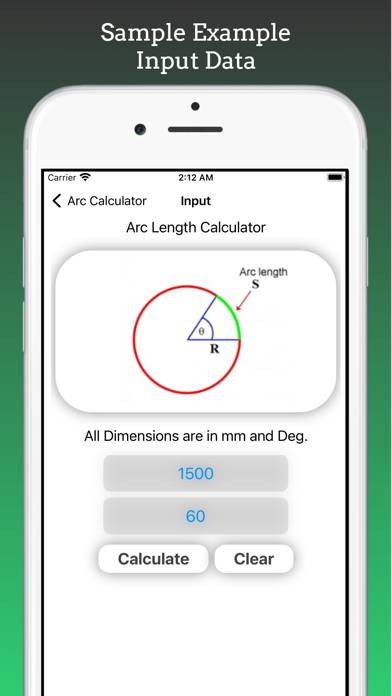 Arc Calculations Captura de pantalla de la aplicación