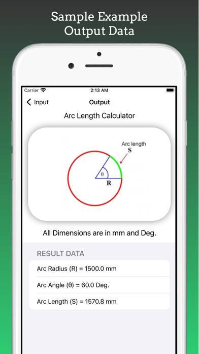 Arc Calculations Captura de pantalla de la aplicación