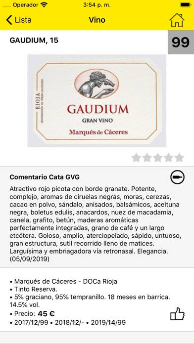 Guía Vinos Gourmets 2020 Pro Captura de pantalla de la aplicación