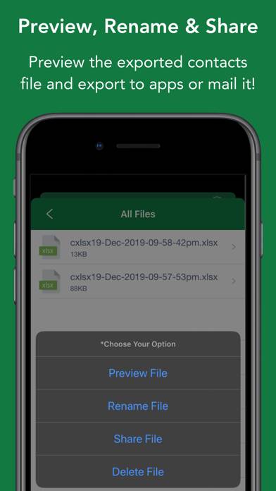 Contacts to XLSX Captura de pantalla de la aplicación #3