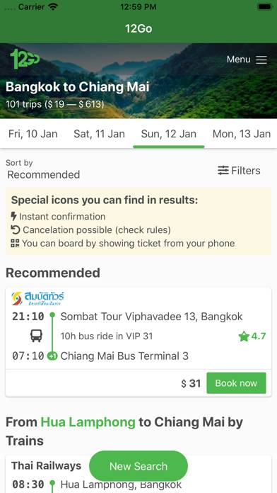12Go Train Bus Ferry Flight App screenshot #1