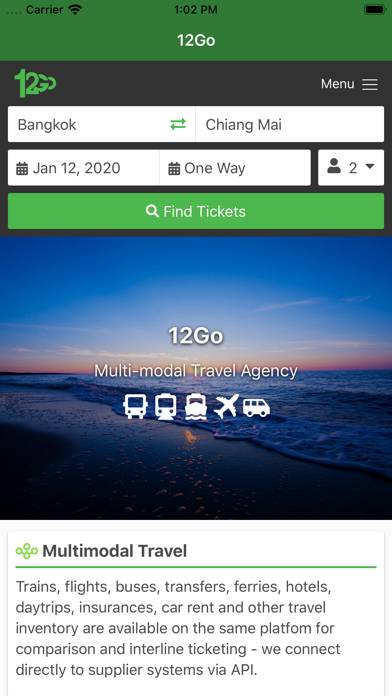 12Go Train Bus Ferry Flight App screenshot #2