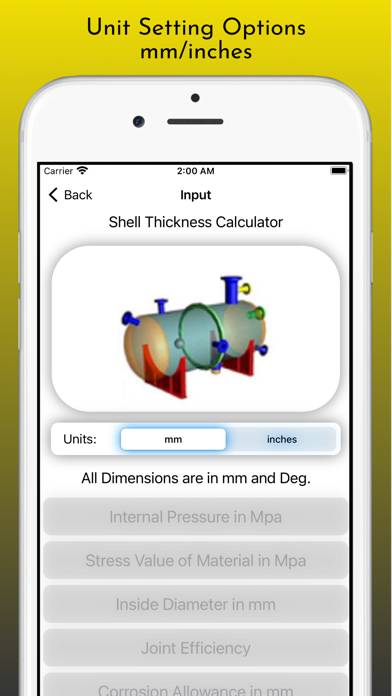 Pressure Vessel Thickness Pro App skärmdump