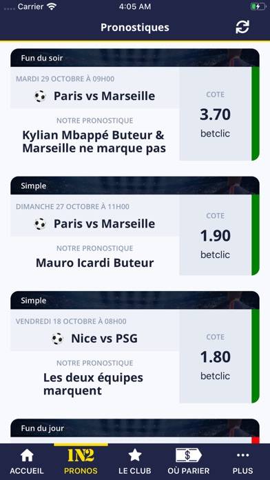 PfutPronos App screenshot