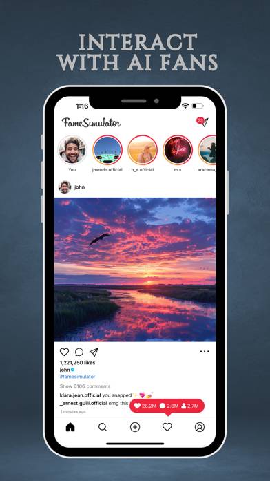 Fame Simulator Captura de pantalla de la aplicación
