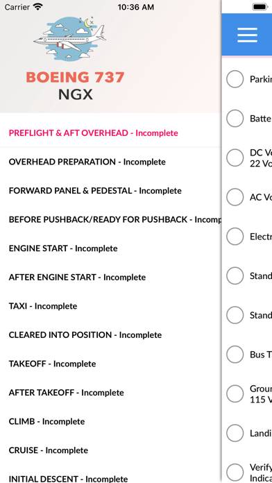 Boeing 737 NGX Checklist Captura de pantalla de la aplicación #2