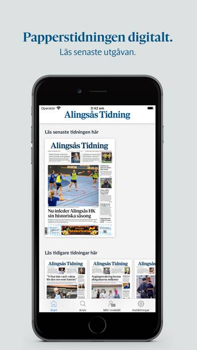 Alingsås Tidning e-tidning screenshot