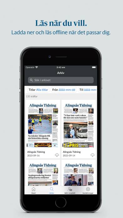 Alingsås Tidning e-tidning App screenshot