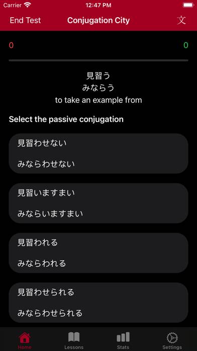 Japanese Conjugation City Captura de pantalla de la aplicación #3