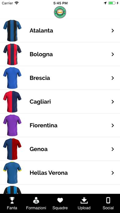 Cronache di spogliatoio Schermata dell'app
