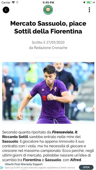 Cronache di spogliatoio Schermata dell'app