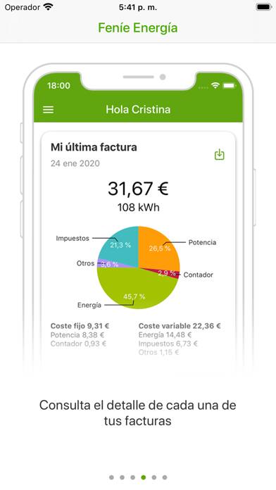 Feníe Energía Captura de pantalla de la aplicación