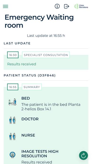 Hospital Clínic Barcelona Captura de pantalla de la aplicación