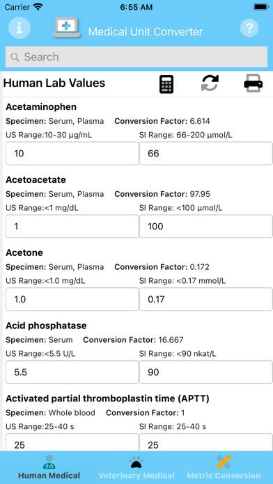 Medical Unit Converter App screenshot #1