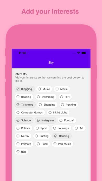 Sky  Anonymous Chat & Dating Скриншот приложения #4