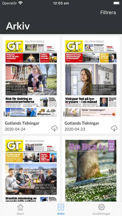 E-tidning GT App skärmdump #2
