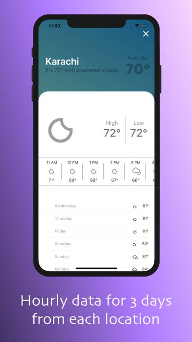 Sleek Weather App App skärmdump