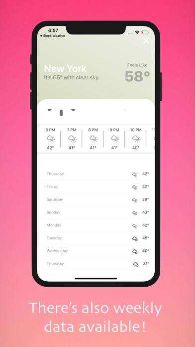 Sleek Weather App App skärmdump