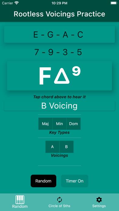 Rootless Voicings Captura de pantalla de la aplicación