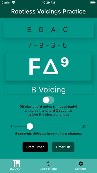 Rootless Voicings Captura de pantalla de la aplicación