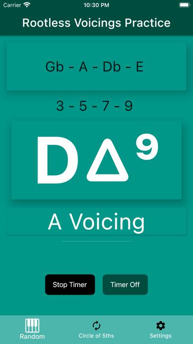 Rootless Voicings Captura de pantalla de la aplicación