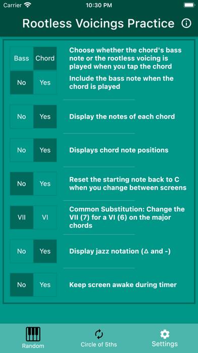 Rootless Voicings Captura de pantalla de la aplicación