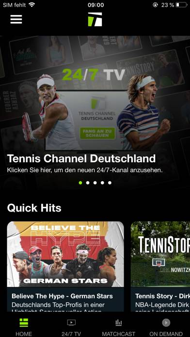 Tennis Channel App-Screenshot