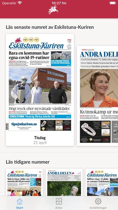 E-tidning Eskilstuna Kuriren skärmdump