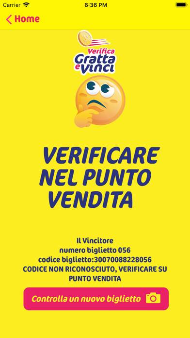 Verifica Gratta e Vinci Schermata dell'app