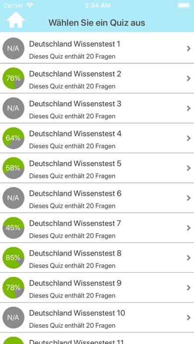 Deutschland Testfragen Spiel-Screenshot