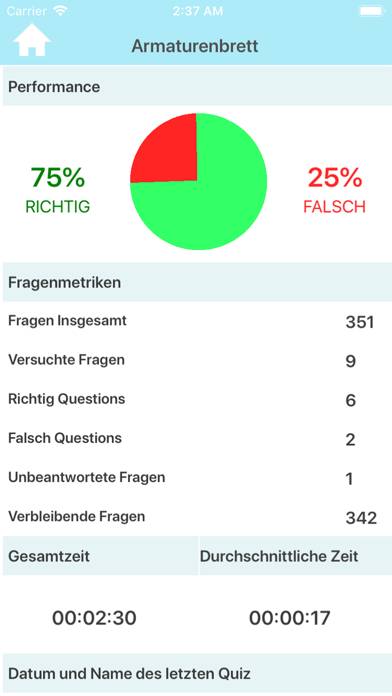 Deutschland Testfragen Spiel-Screenshot